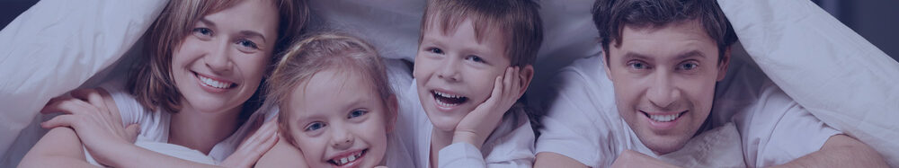 Happy family at Bed